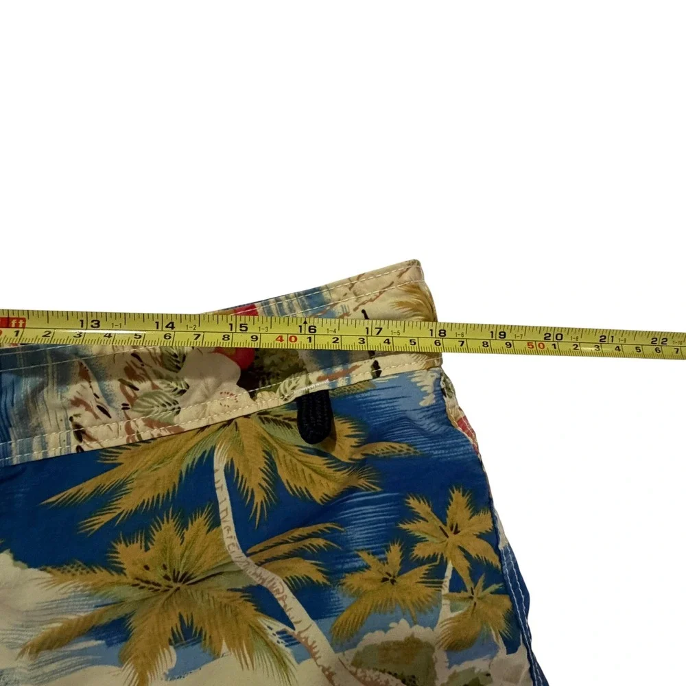 Lands End Hoffman California Fabrics Tropical Sailboat Swim Trunks Mens Large L